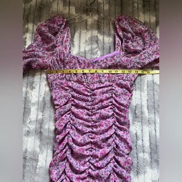 Blogger Fav ZARA FLORAL PRINTED DRESS WITH DRAPING Size Medium - Picture 6 of 15